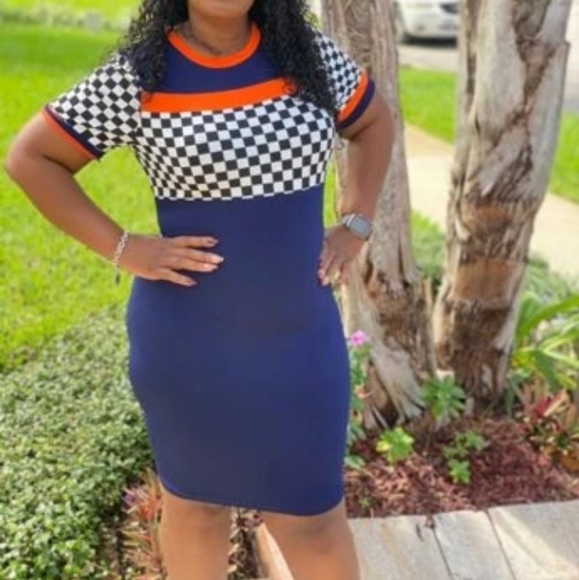 New Navy Color Block Sport Dress Sz 2X - Picture 7 of 7